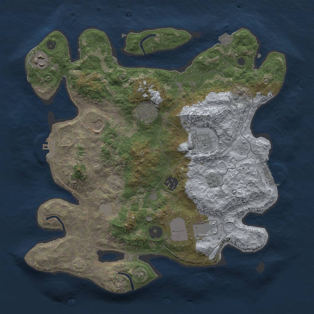 Rust Map: Procedural Map, Size: 3500, Seed: 8450, 15 Monuments