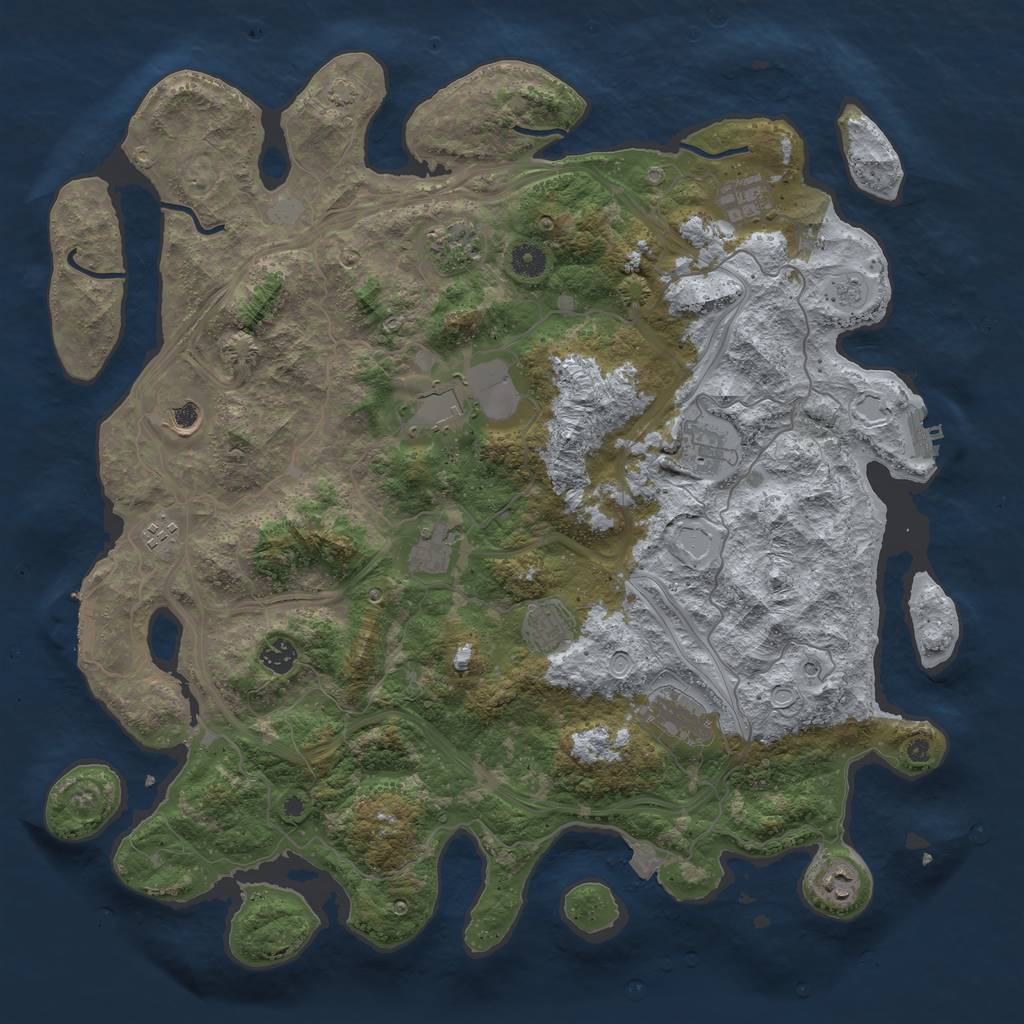 Rust Map: Procedural Map, Size: 4500, Seed: 6314, 19 Monuments