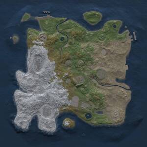 Thumbnail Rust Map: Procedural Map, Size: 3600, Seed: 51624, 12 Monuments