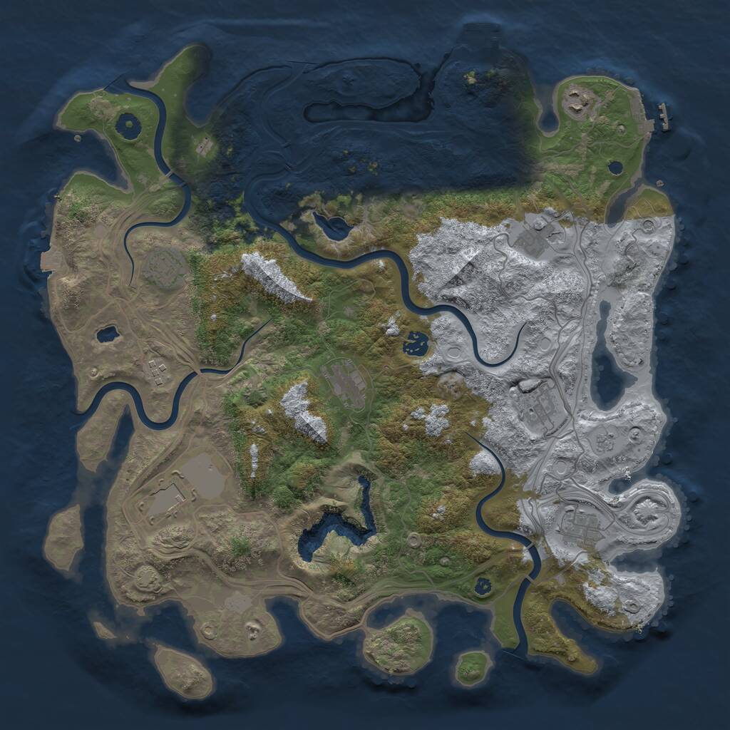 Rust Map: Procedural Map, Size: 4300, Seed: 160520241, 15 Monuments