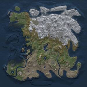 Thumbnail Rust Map: Procedural Map, Size: 4000, Seed: 1801449256, 14 Monuments