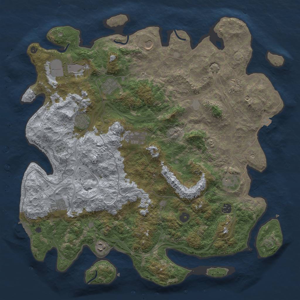 Rust Map: Procedural Map, Size: 4500, Seed: 1878512350, 18 Monuments