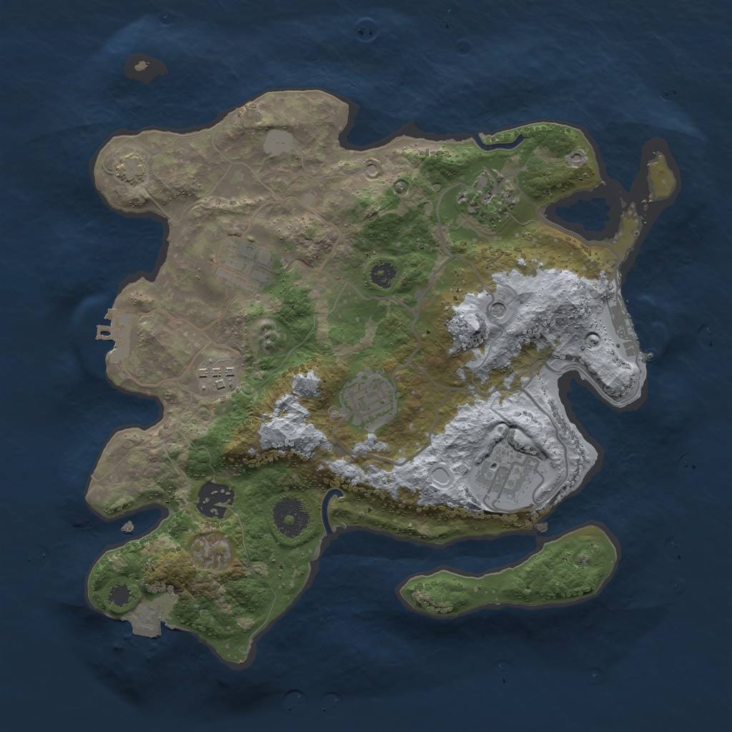 Rust Map: Procedural Map, Size: 3000, Seed: 167496126, 13 Monuments