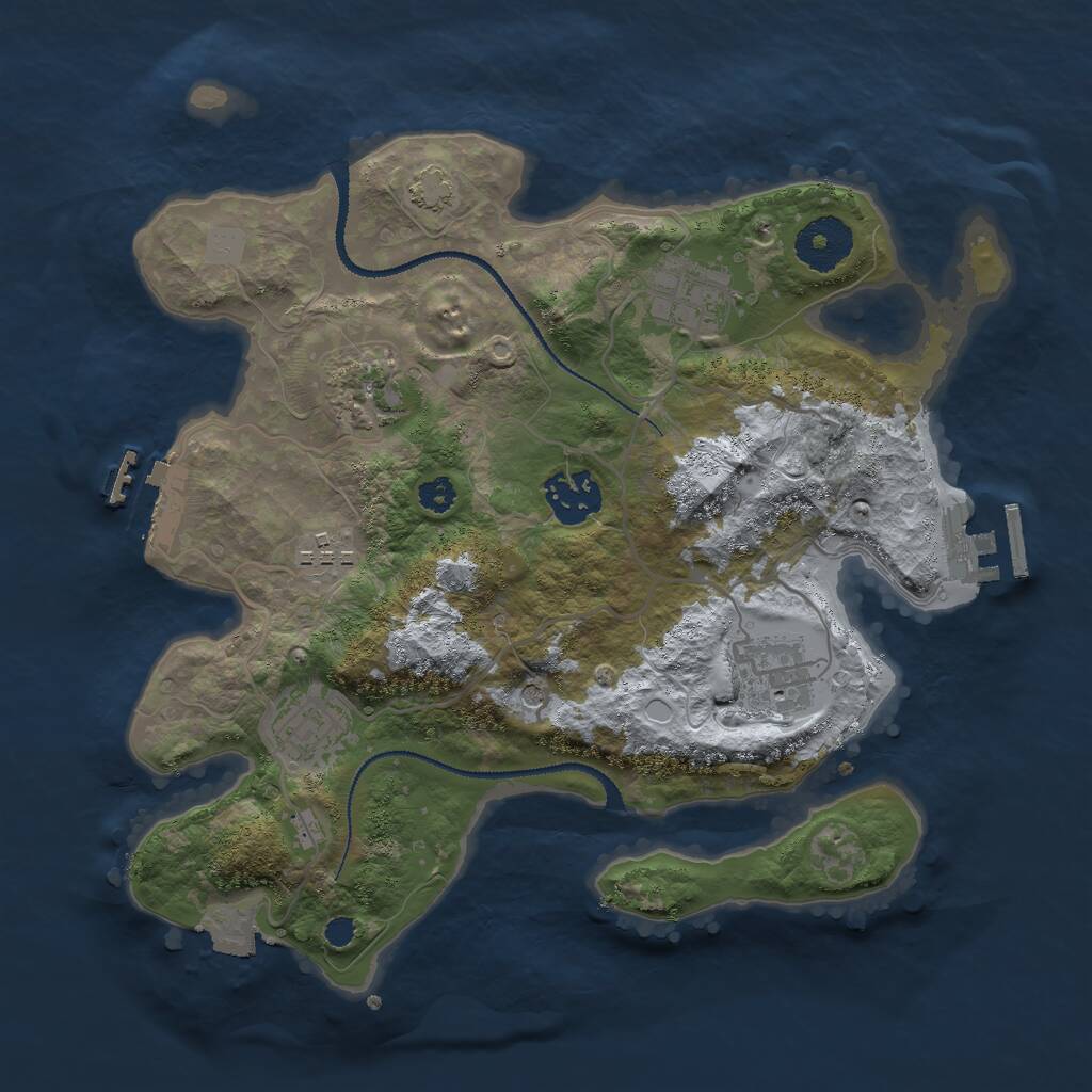 Rust Map: Procedural Map, Size: 3000, Seed: 167496126, 11 Monuments