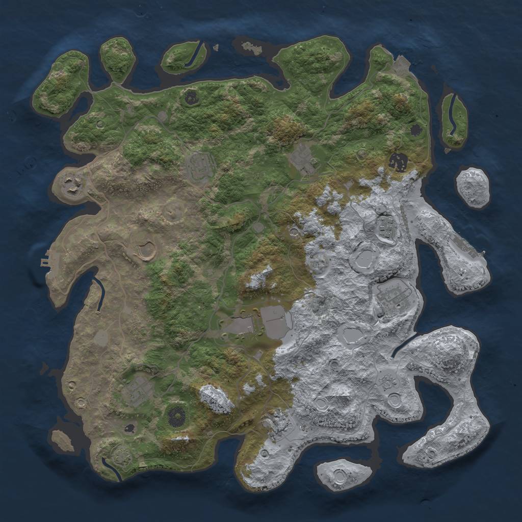 Rust Map: Procedural Map, Size: 4000, Seed: 2112654502, 18 Monuments