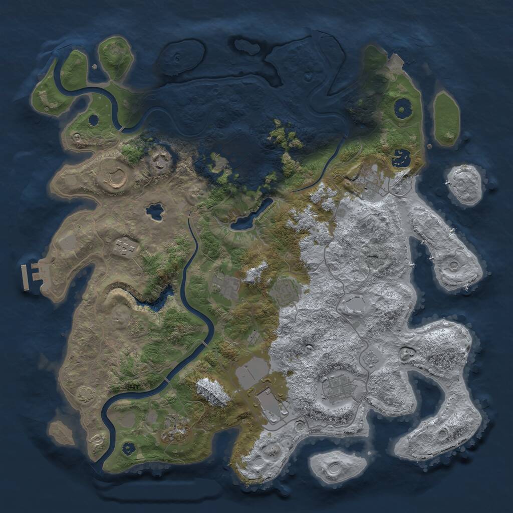 Rust Map: Procedural Map, Size: 4000, Seed: 2112654502, 16 Monuments