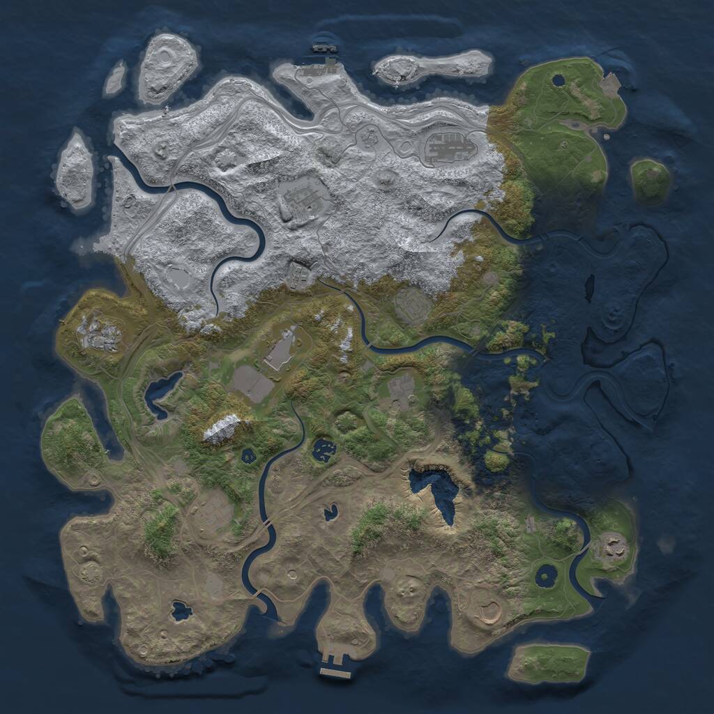 Rust Map: Procedural Map, Size: 4700, Seed: 1193330413, 17 Monuments