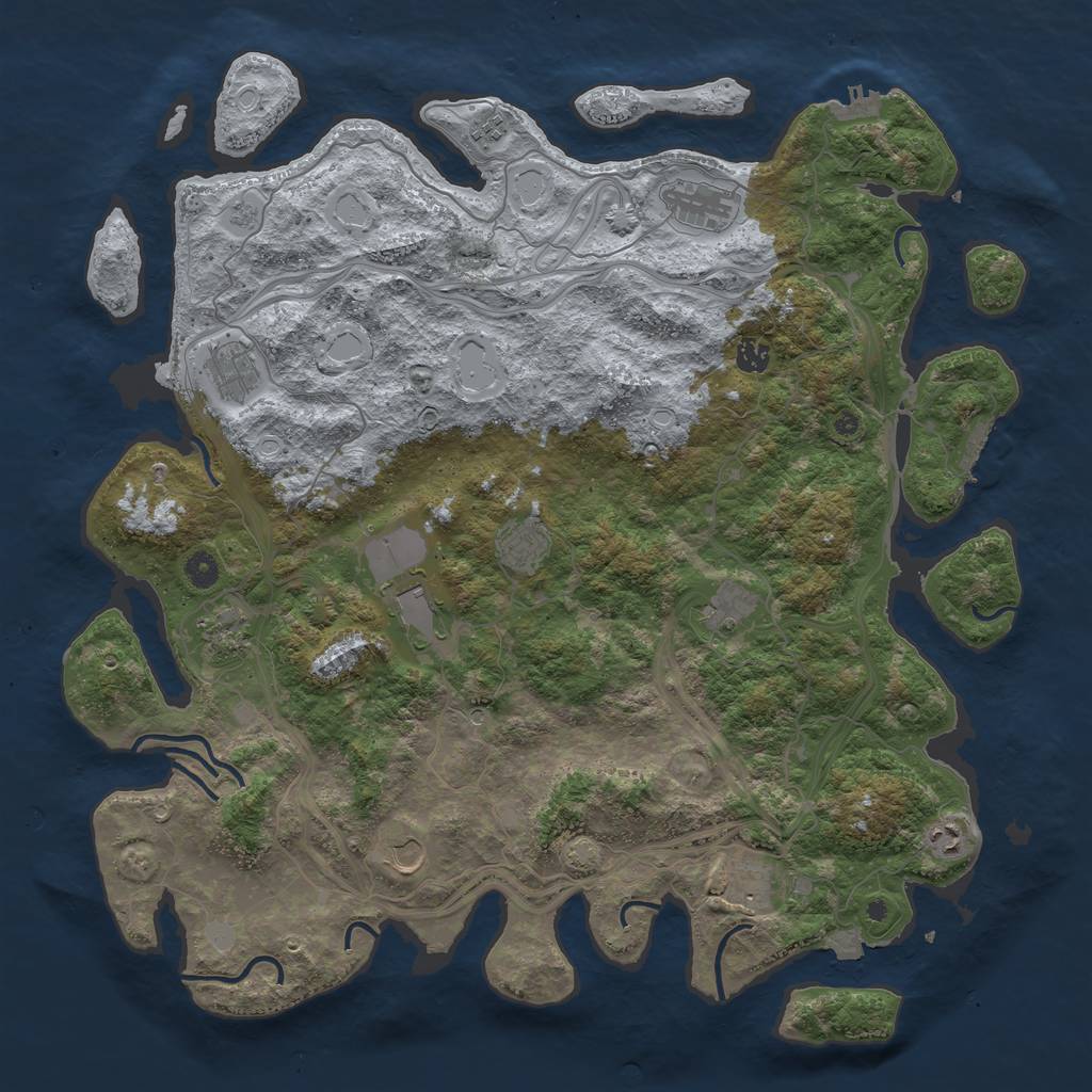 Rust Map: Procedural Map, Size: 4700, Seed: 1193330413, 19 Monuments