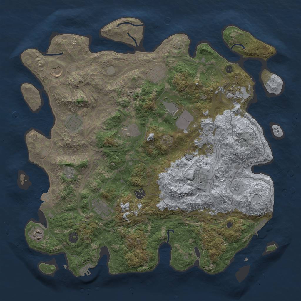 Rust Map: Procedural Map, Size: 4250, Seed: 454746607, 19 Monuments