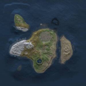 Thumbnail Rust Map: Procedural Map, Size: 1800, Seed: 1242575246, 2 Monuments