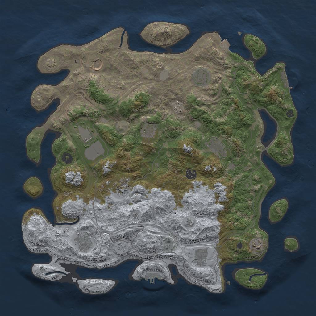 Rust Map: Procedural Map, Size: 4250, Seed: 538445191, 19 Monuments