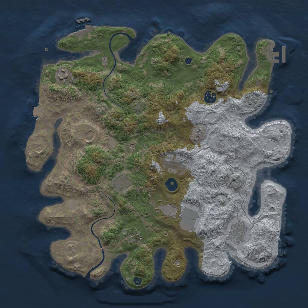 Rust Map: Procedural Map, Size: 3700, Seed: 119601794, 15 Monuments