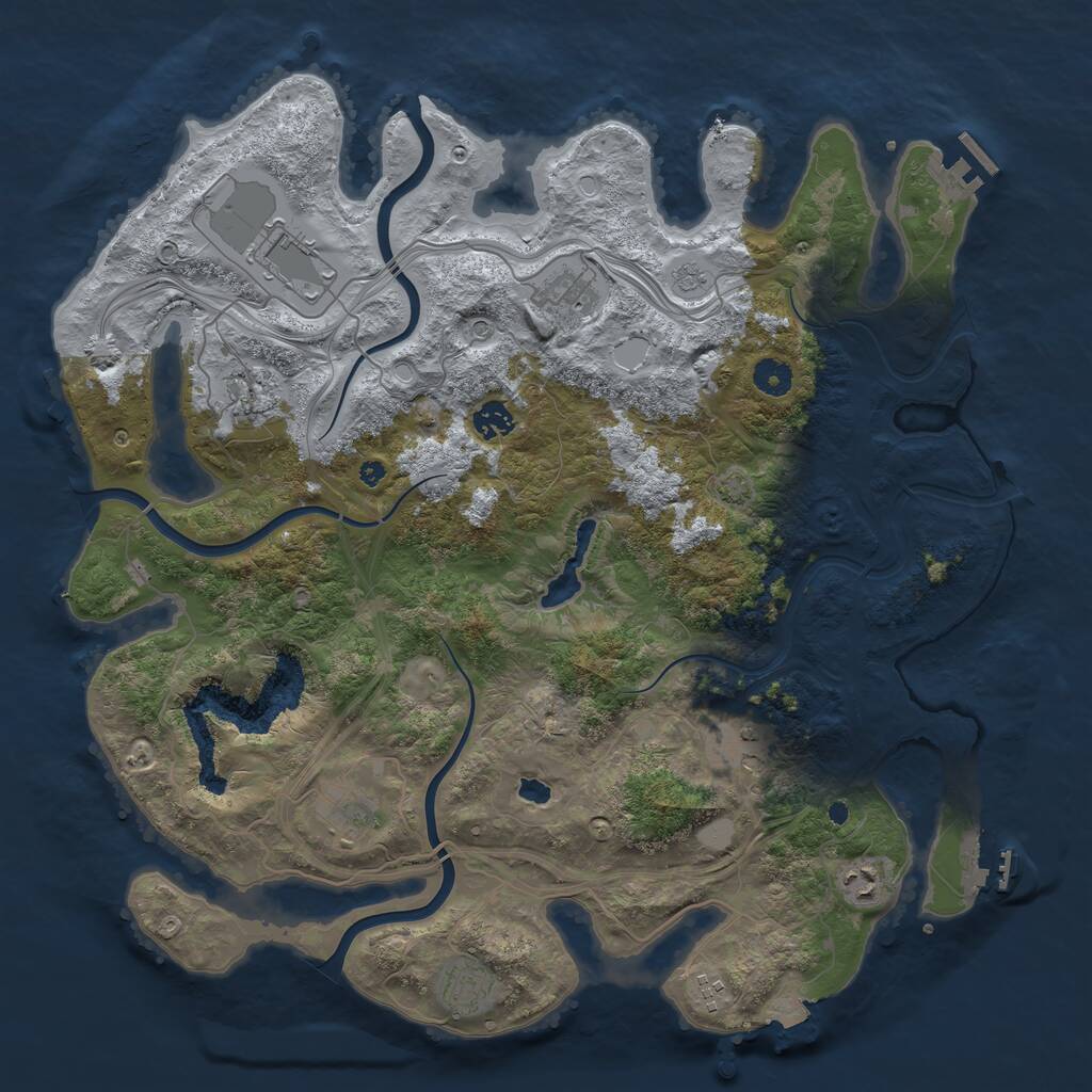 Rust Map: Procedural Map, Size: 4250, Seed: 916544165, 15 Monuments