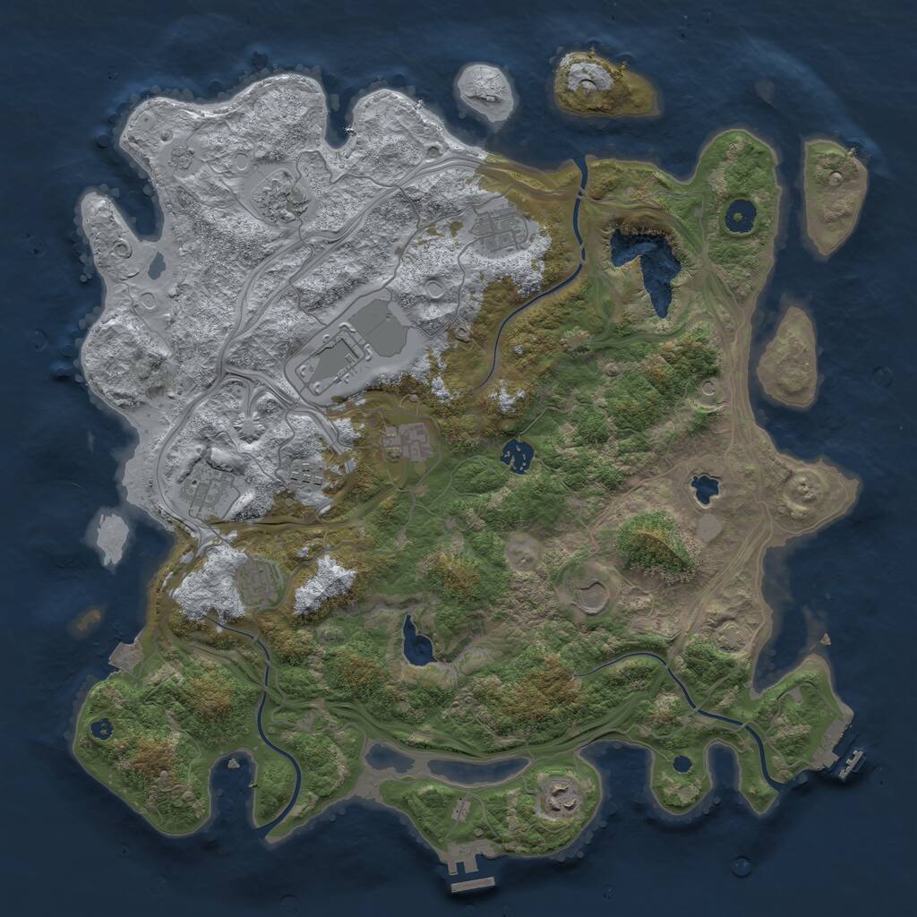 Rust Map: Procedural Map, Size: 4250, Seed: 476349971, 16 Monuments
