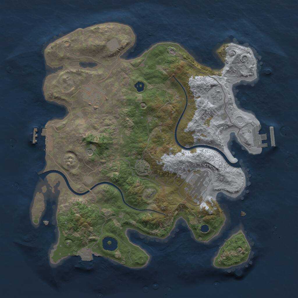 Rust Map: Procedural Map, Size: 3000, Seed: 30830, 8 Monuments