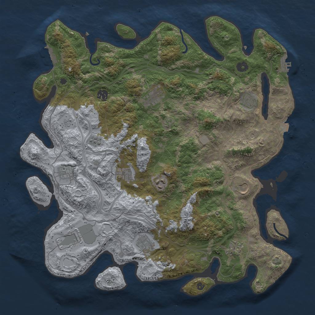 Rust Map: Procedural Map, Size: 4250, Seed: 1077448983, 19 Monuments
