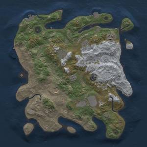 Thumbnail Rust Map: Procedural Map, Size: 3500, Seed: 1694274879, 15 Monuments