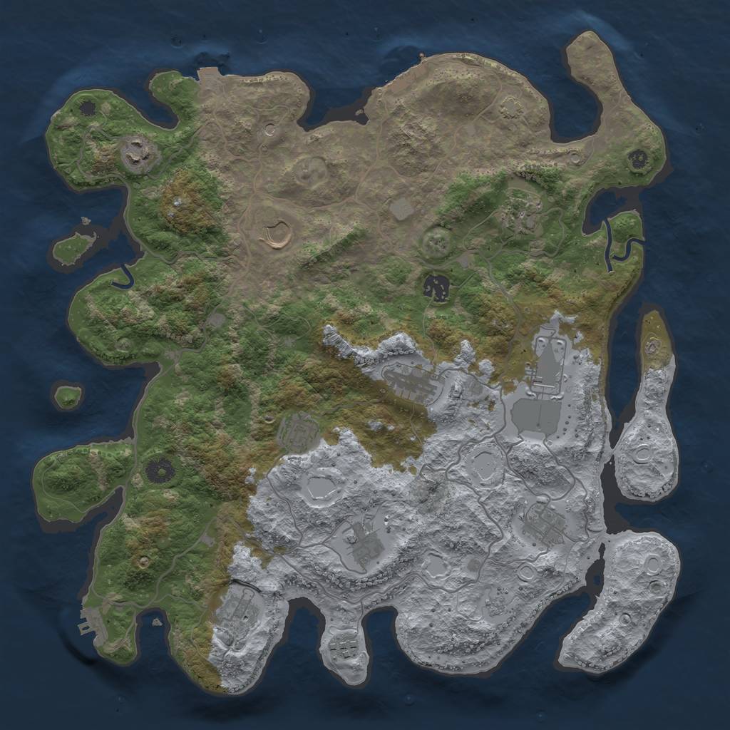 Rust Map: Procedural Map, Size: 4000, Seed: 17052024, 19 Monuments