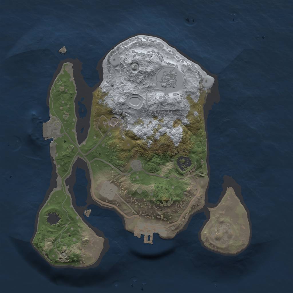 Rust Map: Procedural Map, Size: 2000, Seed: 1538557624, 6 Monuments