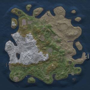 Thumbnail Rust Map: Procedural Map, Size: 3950, Seed: 19686, 17 Monuments