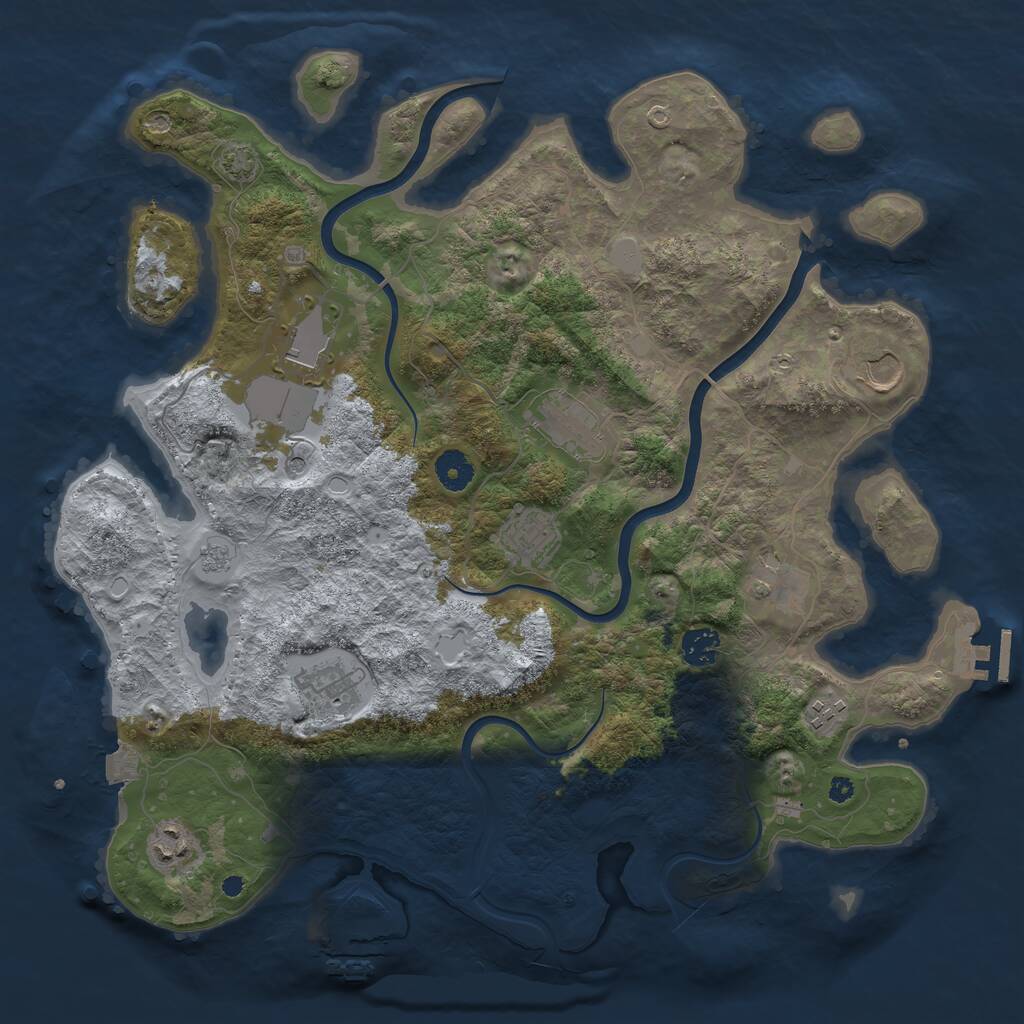 Rust Map: Procedural Map, Size: 3950, Seed: 19686, 15 Monuments