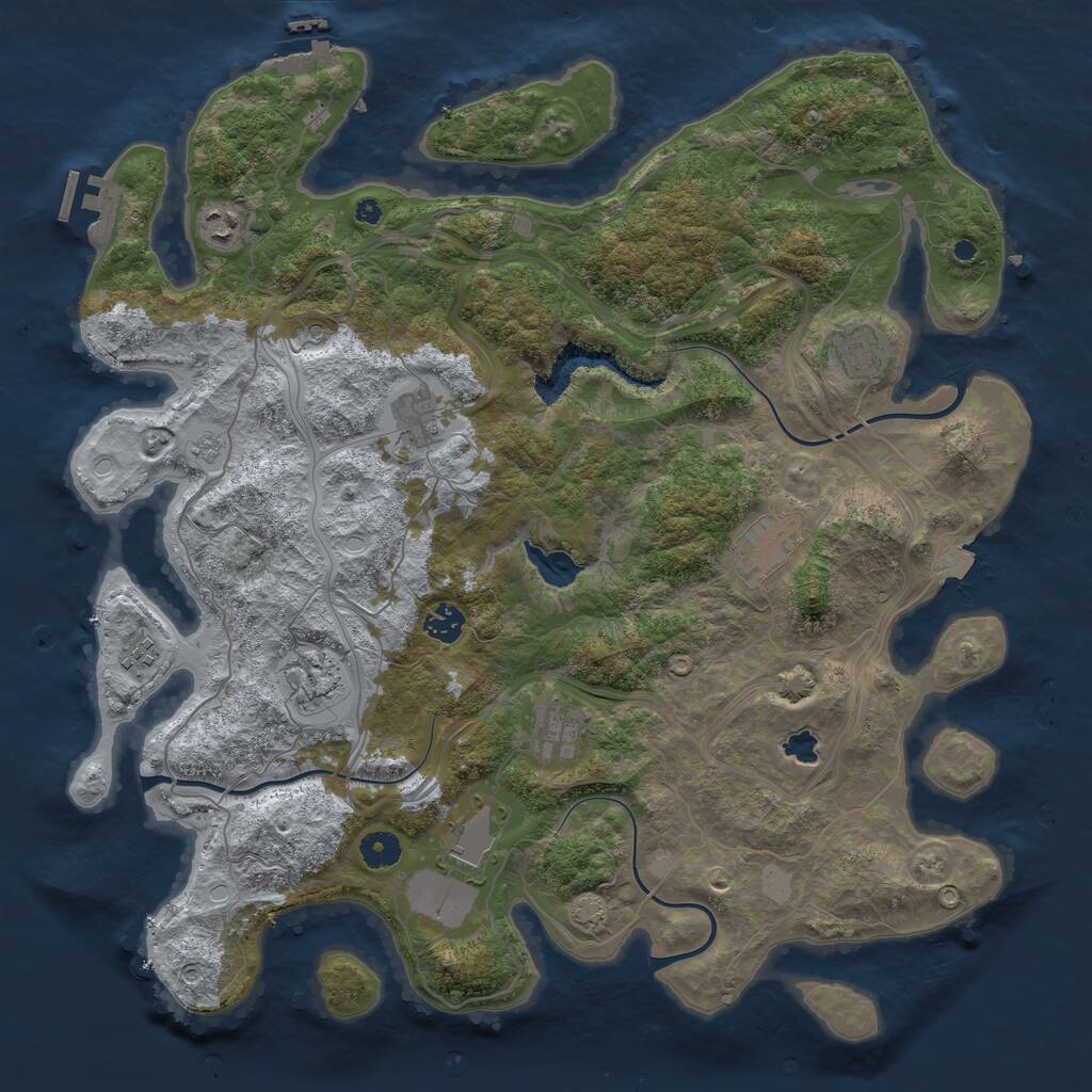 Rust Map: Procedural Map, Size: 4250, Seed: 1609335680, 15 Monuments