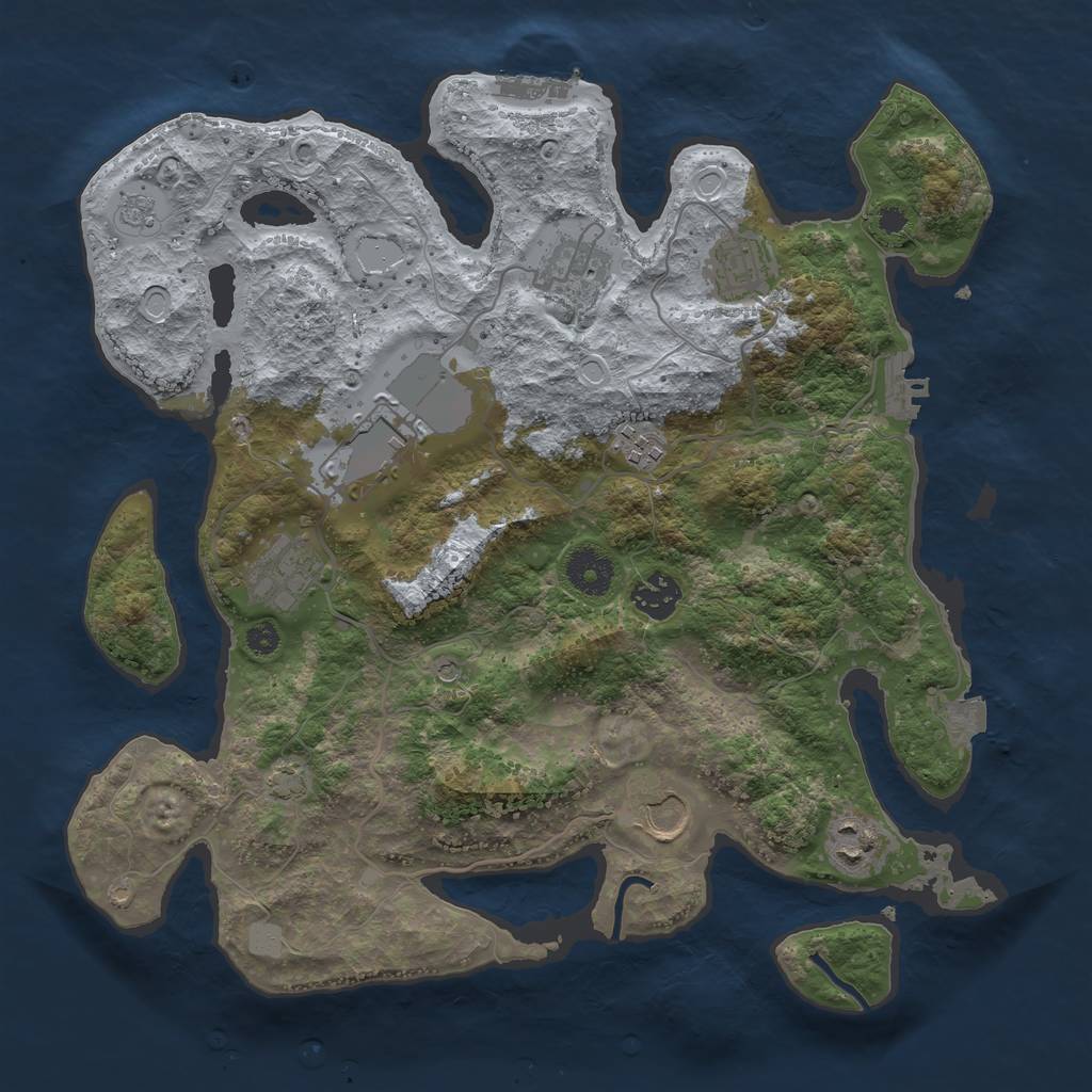 Rust Map: Procedural Map, Size: 3500, Seed: 577825012, 16 Monuments