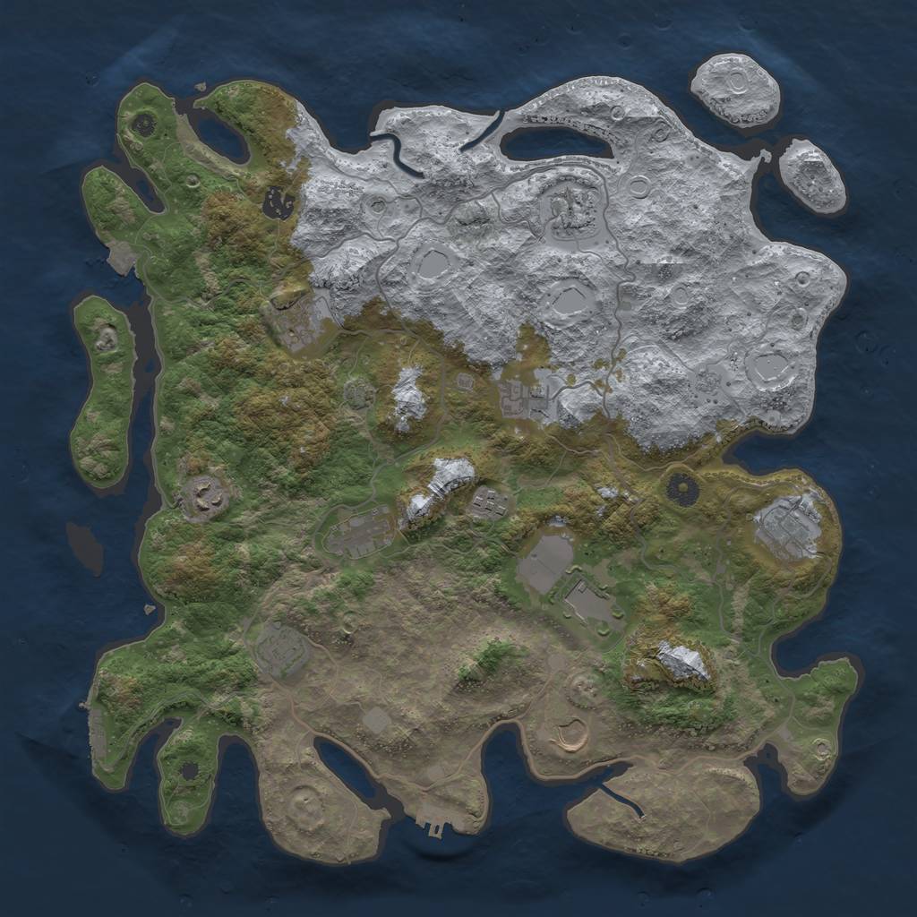 Rust Map: Procedural Map, Size: 4200, Seed: 42942, 19 Monuments