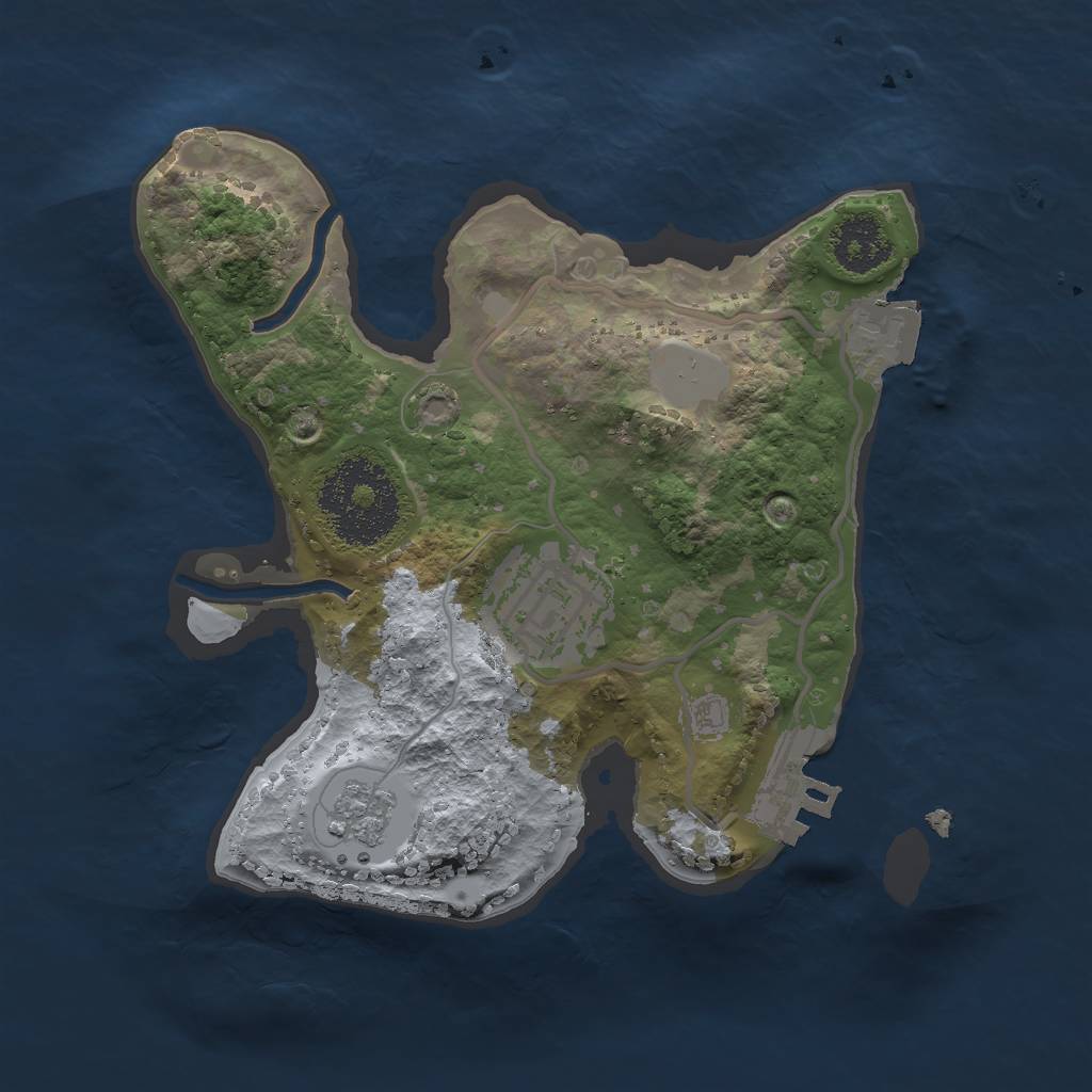 Rust Map: Procedural Map, Size: 2000, Seed: 1761848027, 6 Monuments