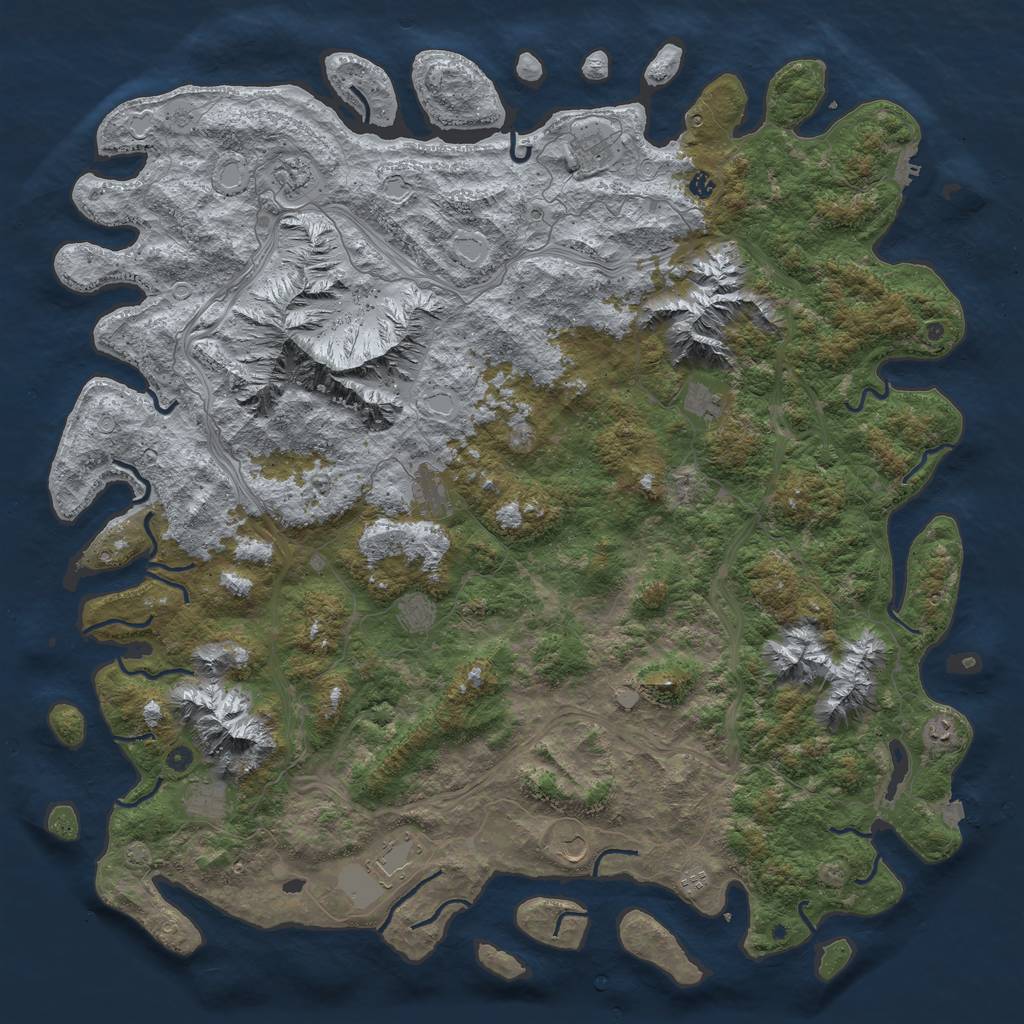 Rust Map: Procedural Map, Size: 6000, Seed: 312883967, 18 Monuments