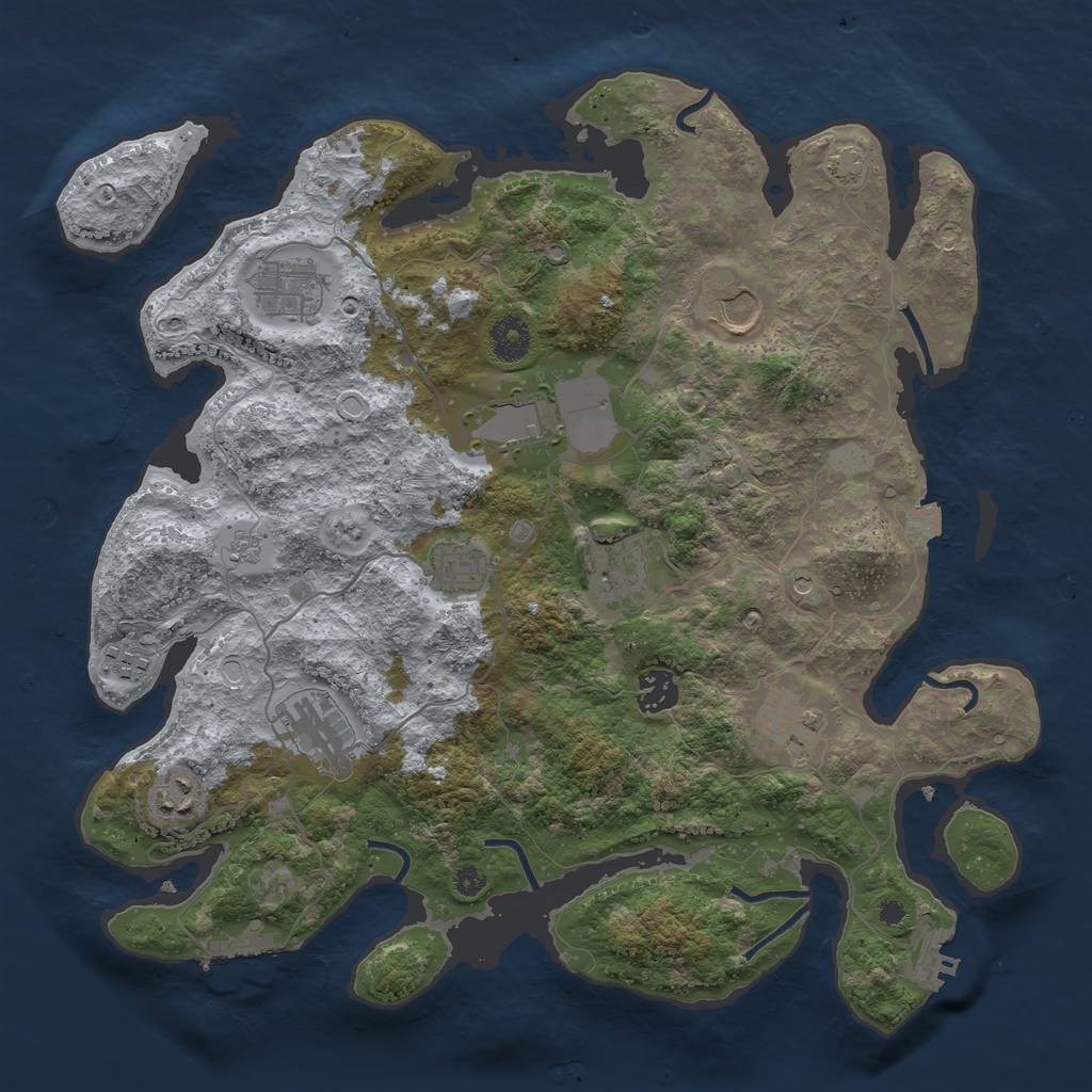 Rust Map: Procedural Map, Size: 3750, Seed: 25228, 18 Monuments