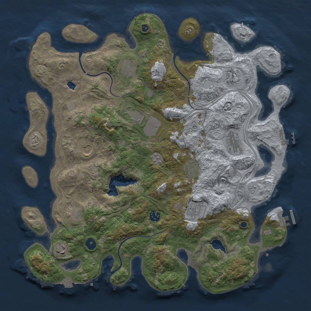 Rust Map: Procedural Map, Size: 4250, Seed: 917340179, 17 Monuments