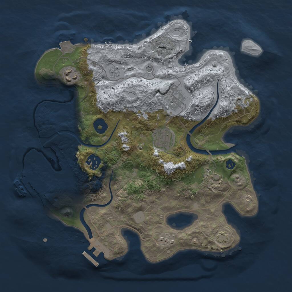 Rust Map: Procedural Map, Size: 3000, Seed: 39941468, 12 Monuments