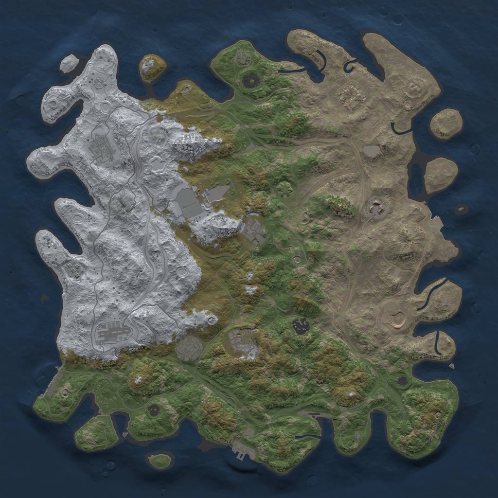 Rust Map: Procedural Map, Size: 4500, Seed: 228100258, 19 Monuments