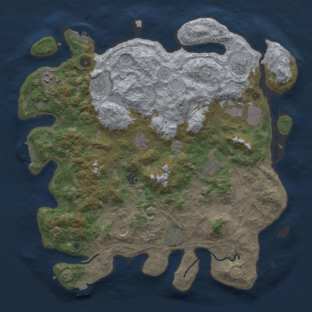 Rust Map: Procedural Map, Size: 4250, Seed: 15052024, 18 Monuments