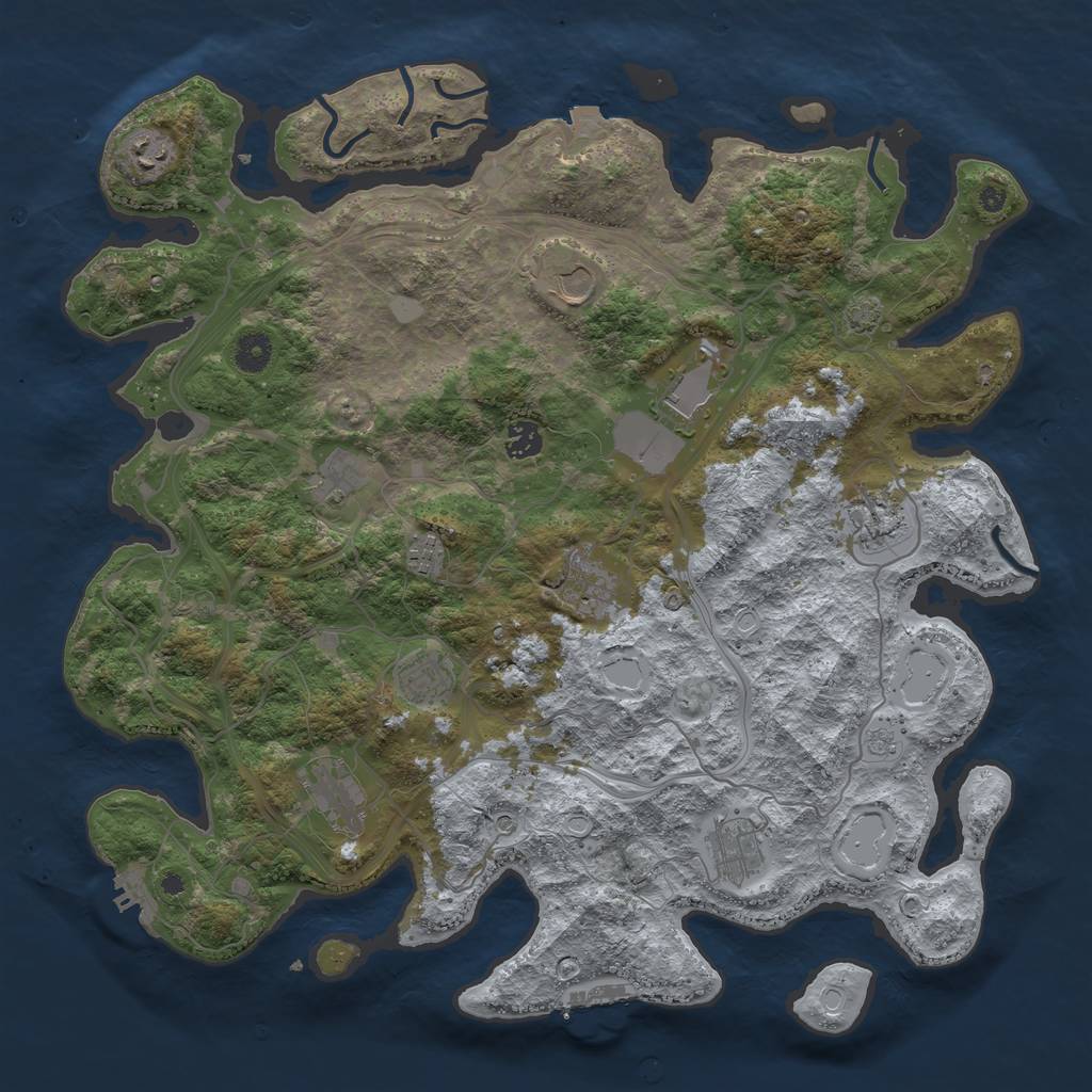 Rust Map: Procedural Map, Size: 4250, Seed: 42721450, 19 Monuments