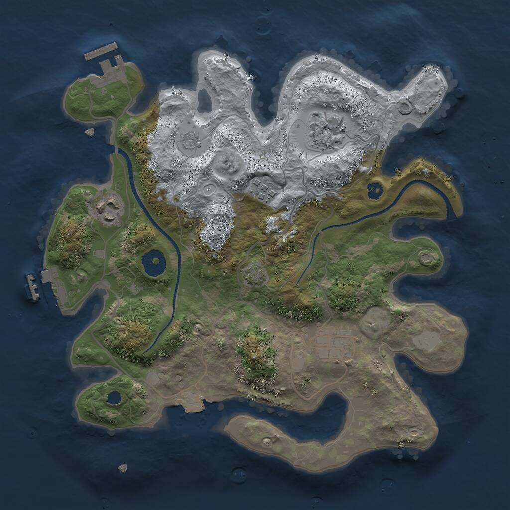 Rust Map: Procedural Map, Size: 3000, Seed: 813571304, 9 Monuments