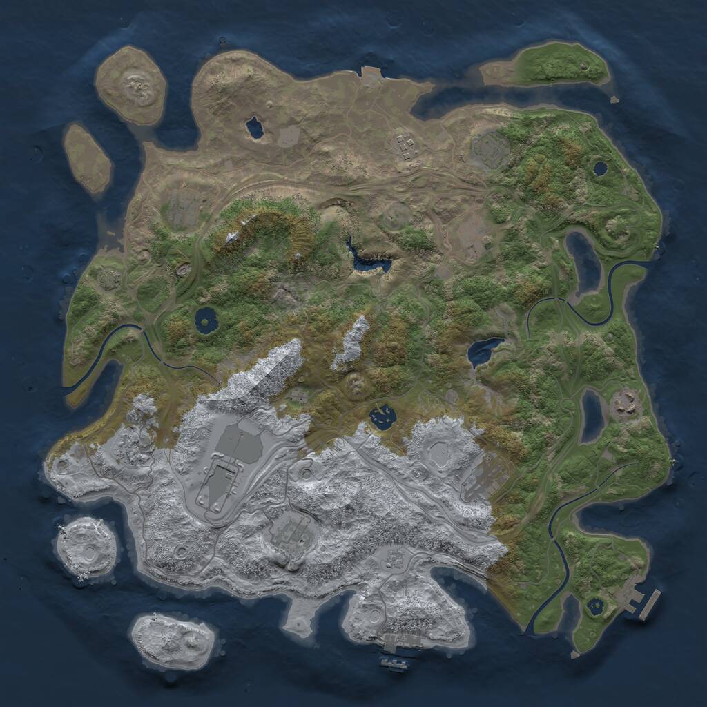 Rust Map: Procedural Map, Size: 4250, Seed: 98421189, 16 Monuments