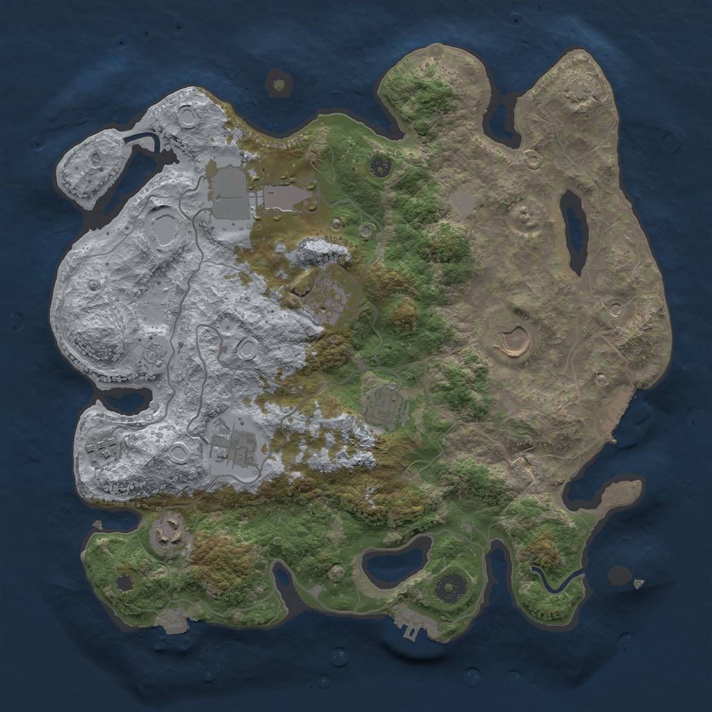 Rust Map: Procedural Map, Size: 3500, Seed: 2014009967, 15 Monuments