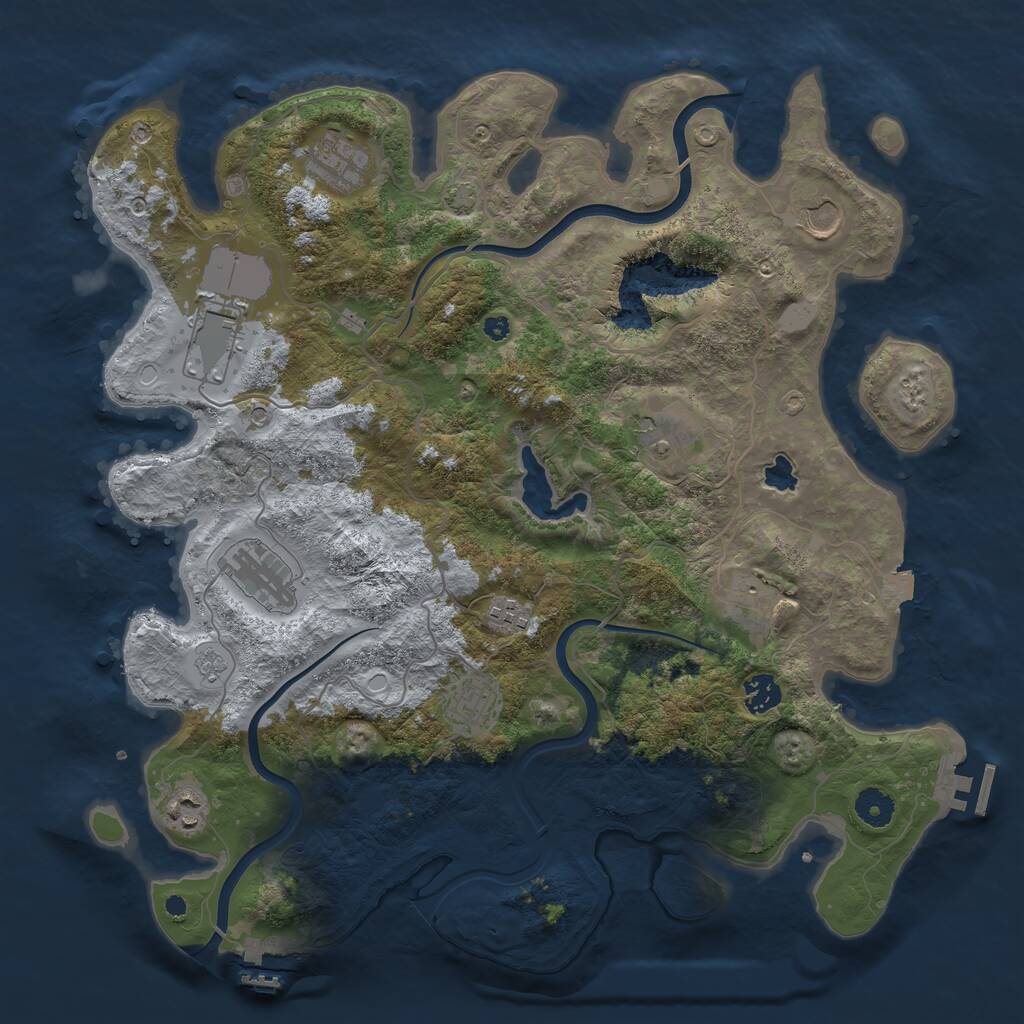 Rust Map: Procedural Map, Size: 4000, Seed: 29988031, 16 Monuments