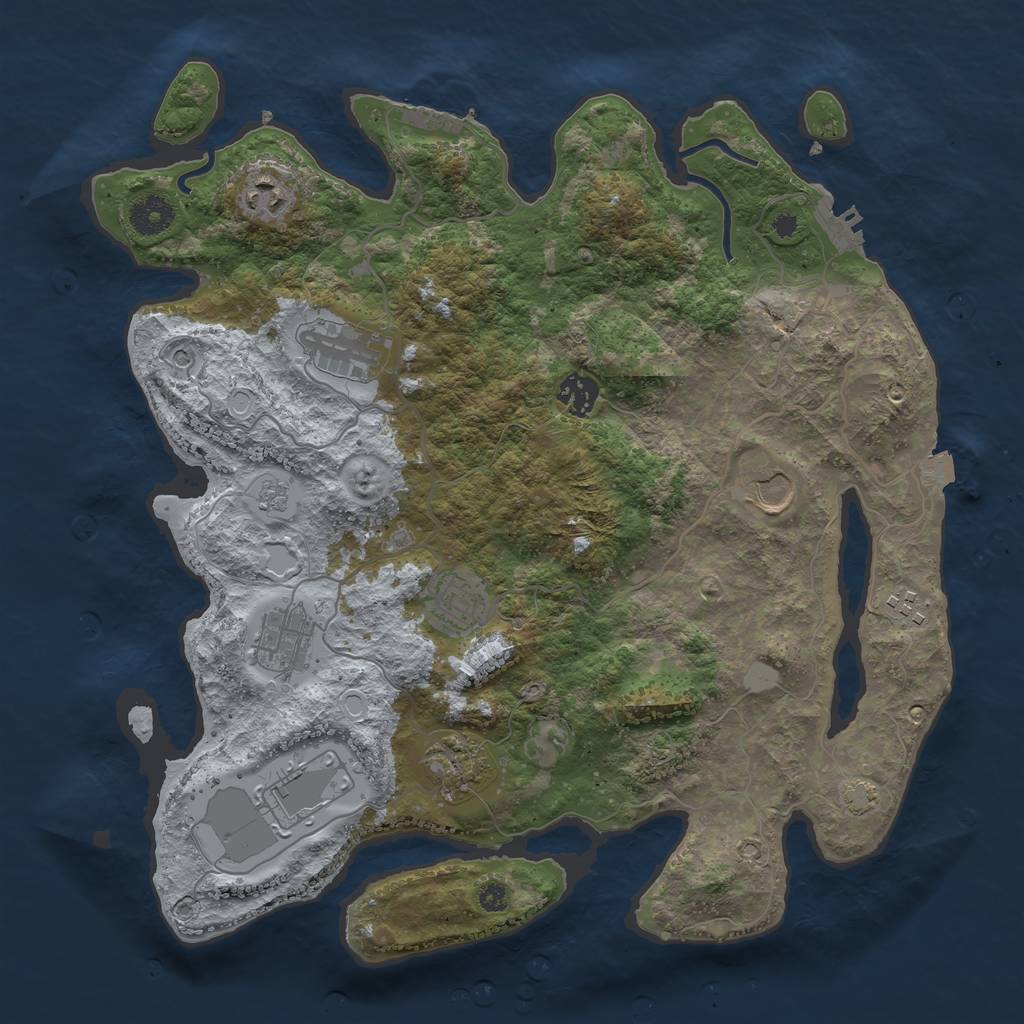 Rust Map: Procedural Map, Size: 3700, Seed: 1545028086, 17 Monuments