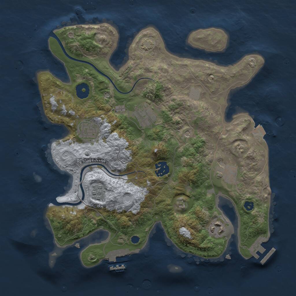 Rust Map: Procedural Map, Size: 3000, Seed: 89966, 11 Monuments
