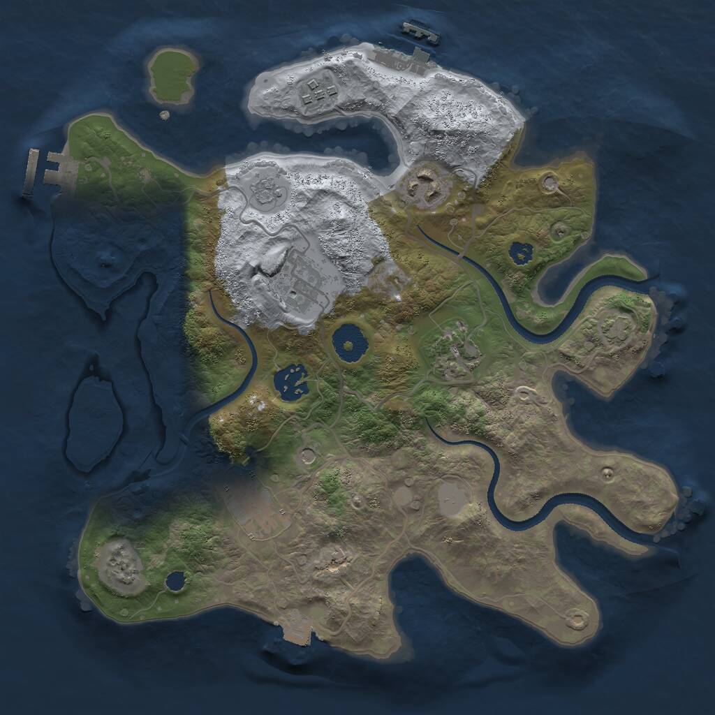 Rust Map: Procedural Map, Size: 3000, Seed: 29490, 12 Monuments
