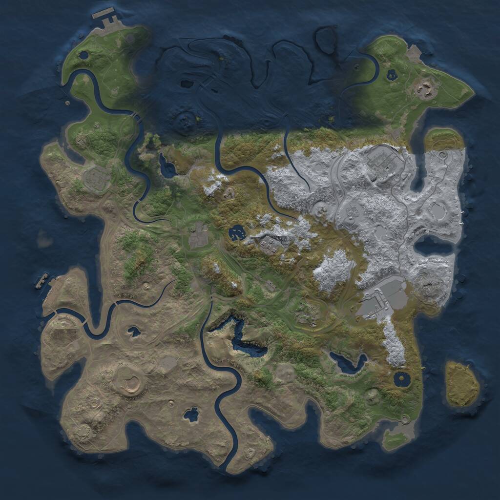 Rust Map: Procedural Map, Size: 4500, Seed: 452919034, 15 Monuments