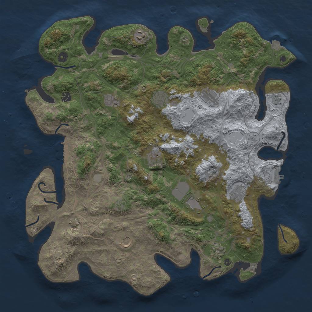 Rust Map: Procedural Map, Size: 4500, Seed: 452919034, 19 Monuments