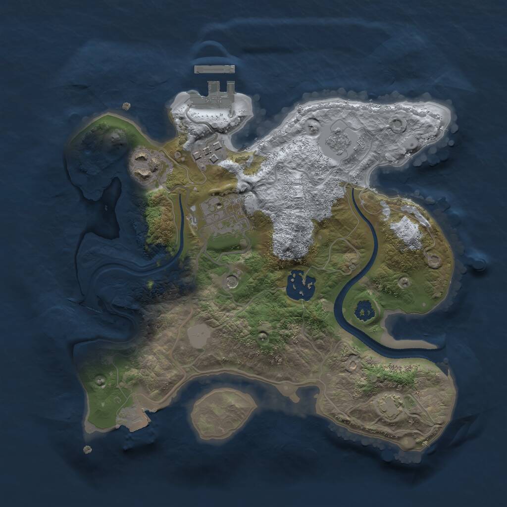 Rust Map: Procedural Map, Size: 2520, Seed: 13825, 9 Monuments