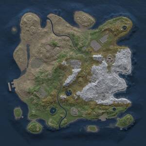 Thumbnail Rust Map: Procedural Map, Size: 3500, Seed: 372438270, 12 Monuments