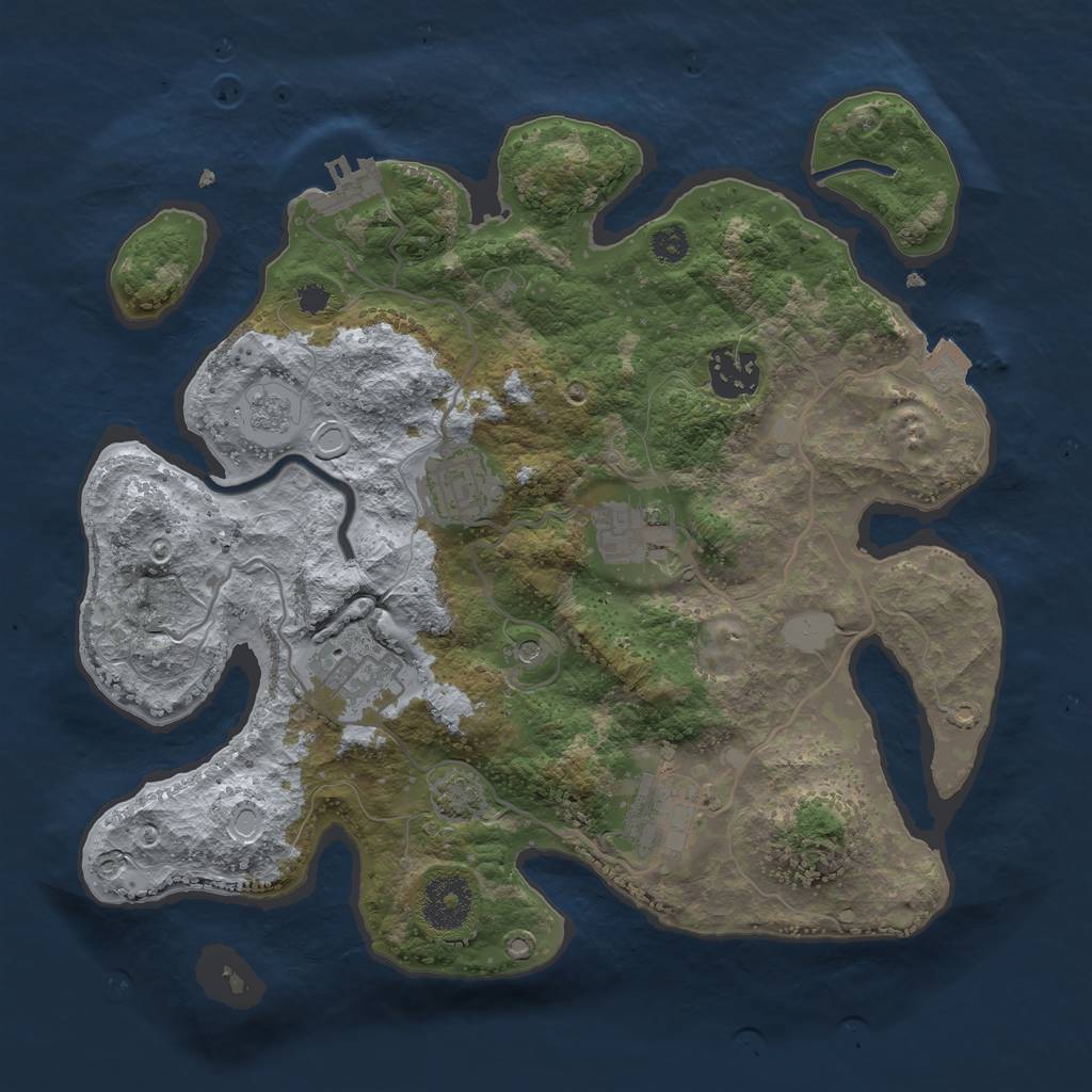 Rust Map: Procedural Map, Size: 3100, Seed: 4000, 12 Monuments