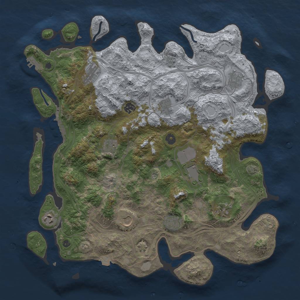 Rust Map: Procedural Map, Size: 4250, Seed: 1267009035, 19 Monuments