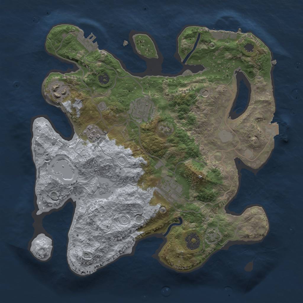 Rust Map: Procedural Map, Size: 2800, Seed: 5165163, 12 Monuments